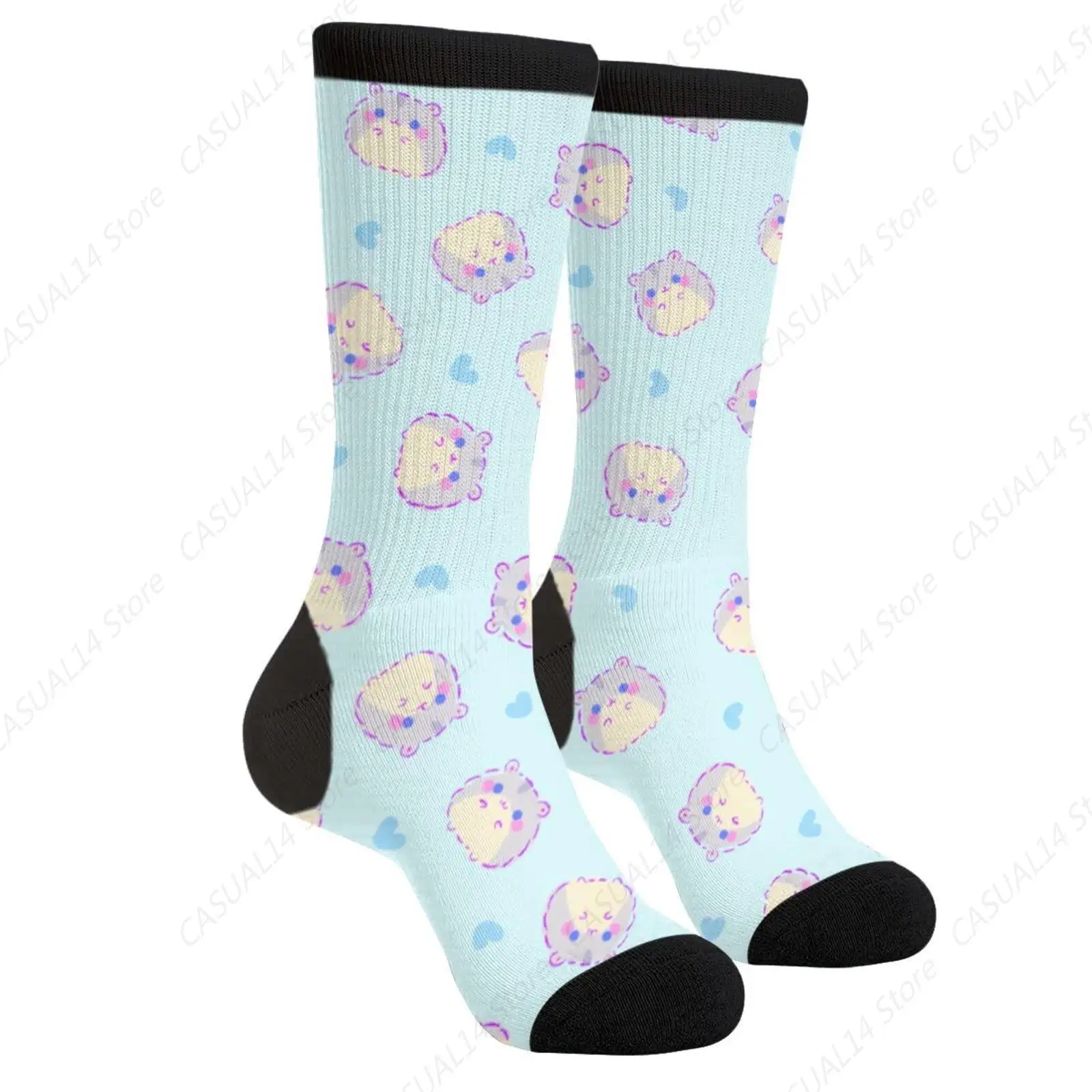 Hamster Novelty Crew Socks Dress Socks Casual Mid Calf Socks Funny Cute Socks For Women Men