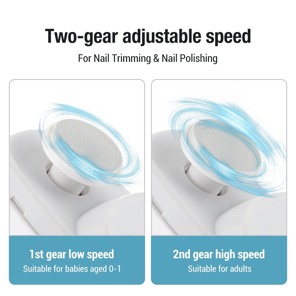 Electric Nail Clipper Grinding and Polishing with Light Automatic Nail Trimmer Rechargeable Nail Cutter Manicure for Baby Adult - view 6