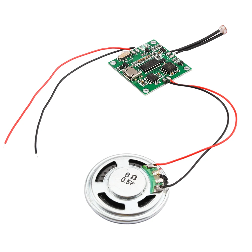 

Micro USB Interface 8M Memory Greeting Card Board with volume adjustment speaker light-sensitive button DIY manual module