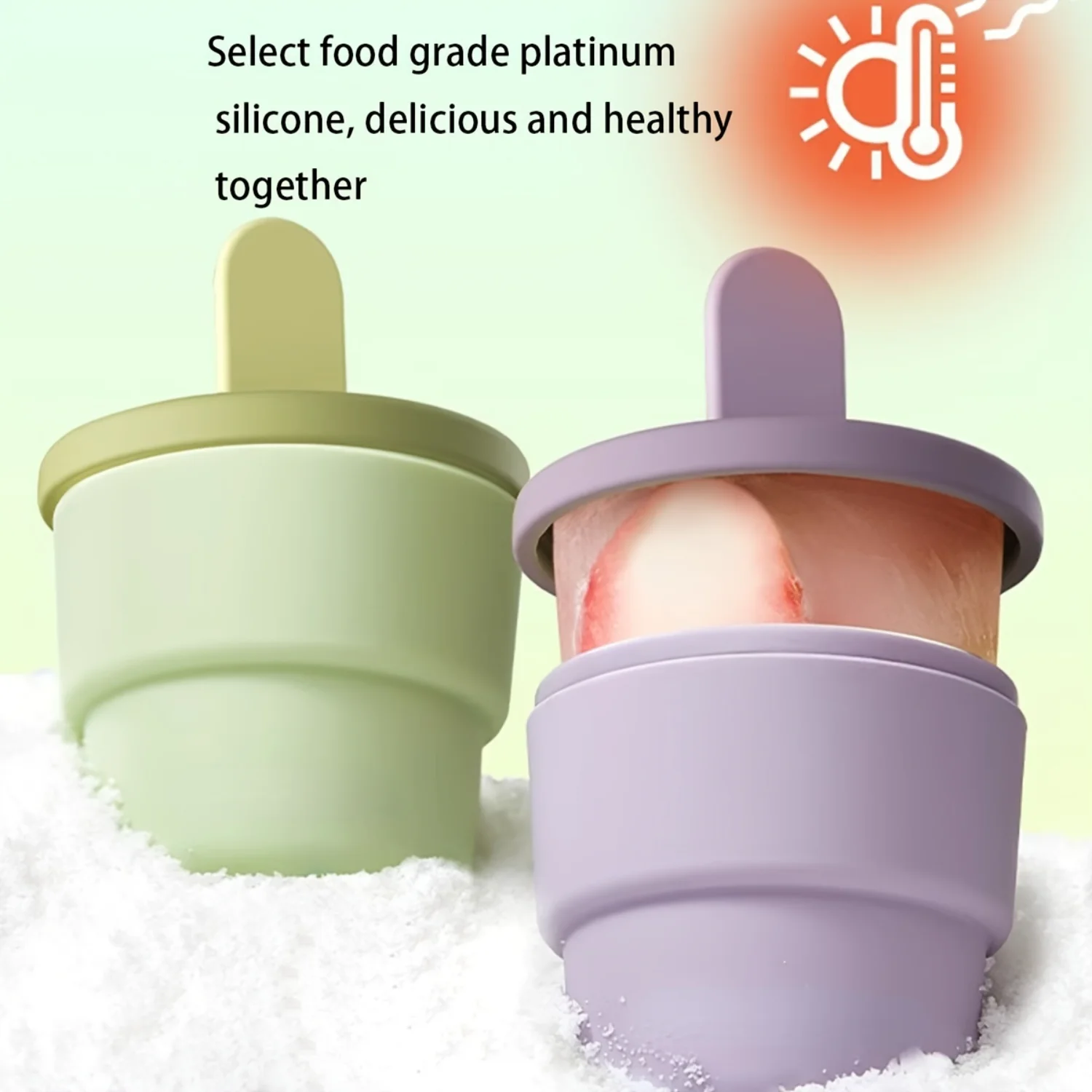 3-Piece Silicone Ice Cream Mold Set - Lead-Free, Multi-Use For Popsicles &  Treats, Perfect For  Kitchen Use