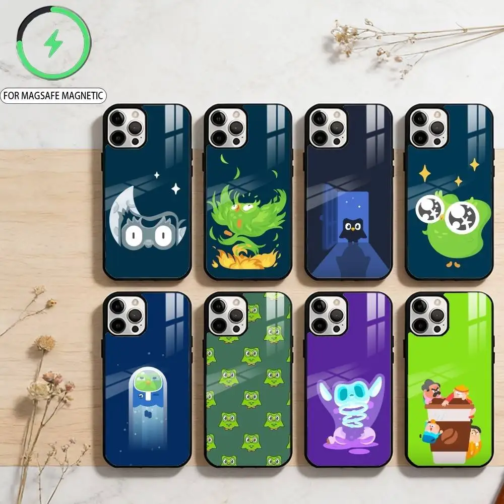 

F-Funny D-Duolingo-GO Phone Case For iPhone17,16,15,14,13,12,11 Plus,Pro Max Magnetic For Magsafe Wireless Charging