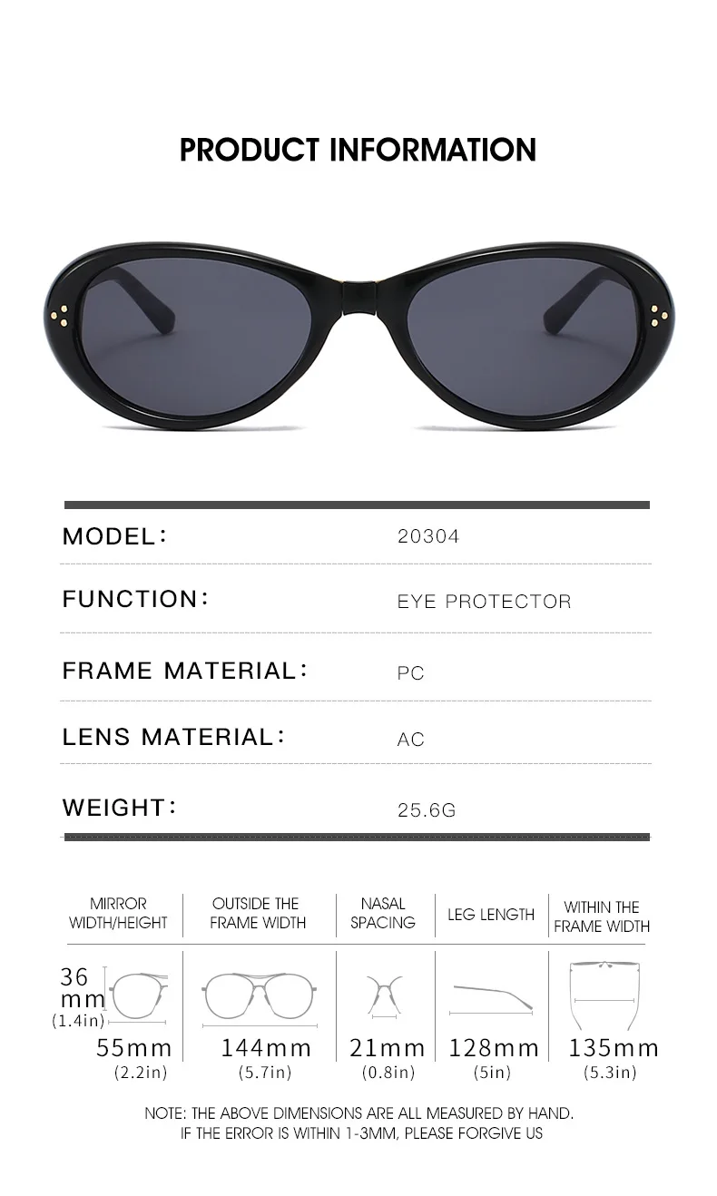 2025 Nieten ovale Sonnenbrille für Damen, Markendesigner, faltbar, einfach zu transportieren, weibliche Farbtöne, UV400 – Detail 8