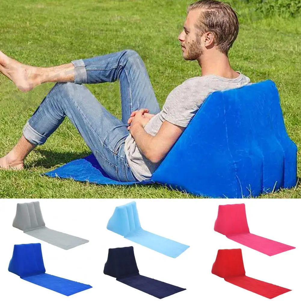 

Outdoor Camping Pillow Triangular Cushion PVC Flocking Inflatable Pillow Portable Folding Summer Beach Lying Pillow Outdoor