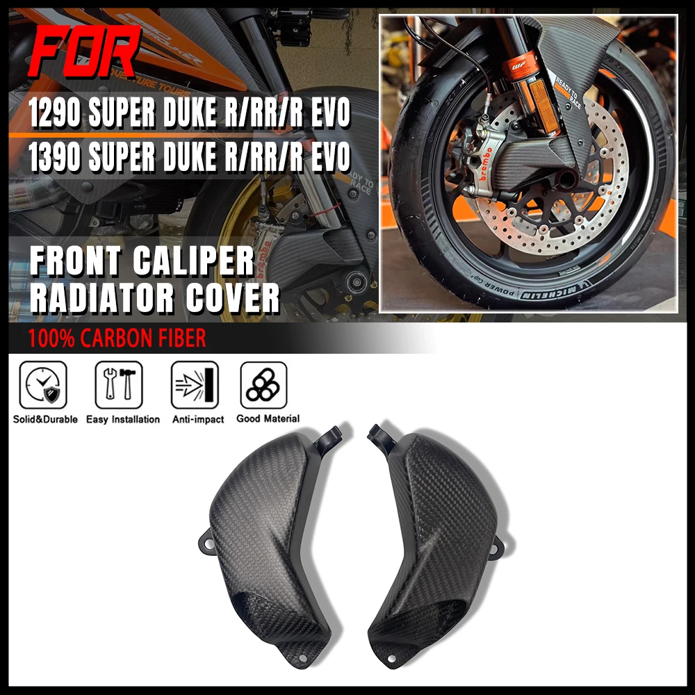 

For 1290 1390 Super Duke R / RR / R EVO Carbon Fiber Accessories Motorcycle Front Caliper Radiator Cover Air Ducts Brake Cooling
