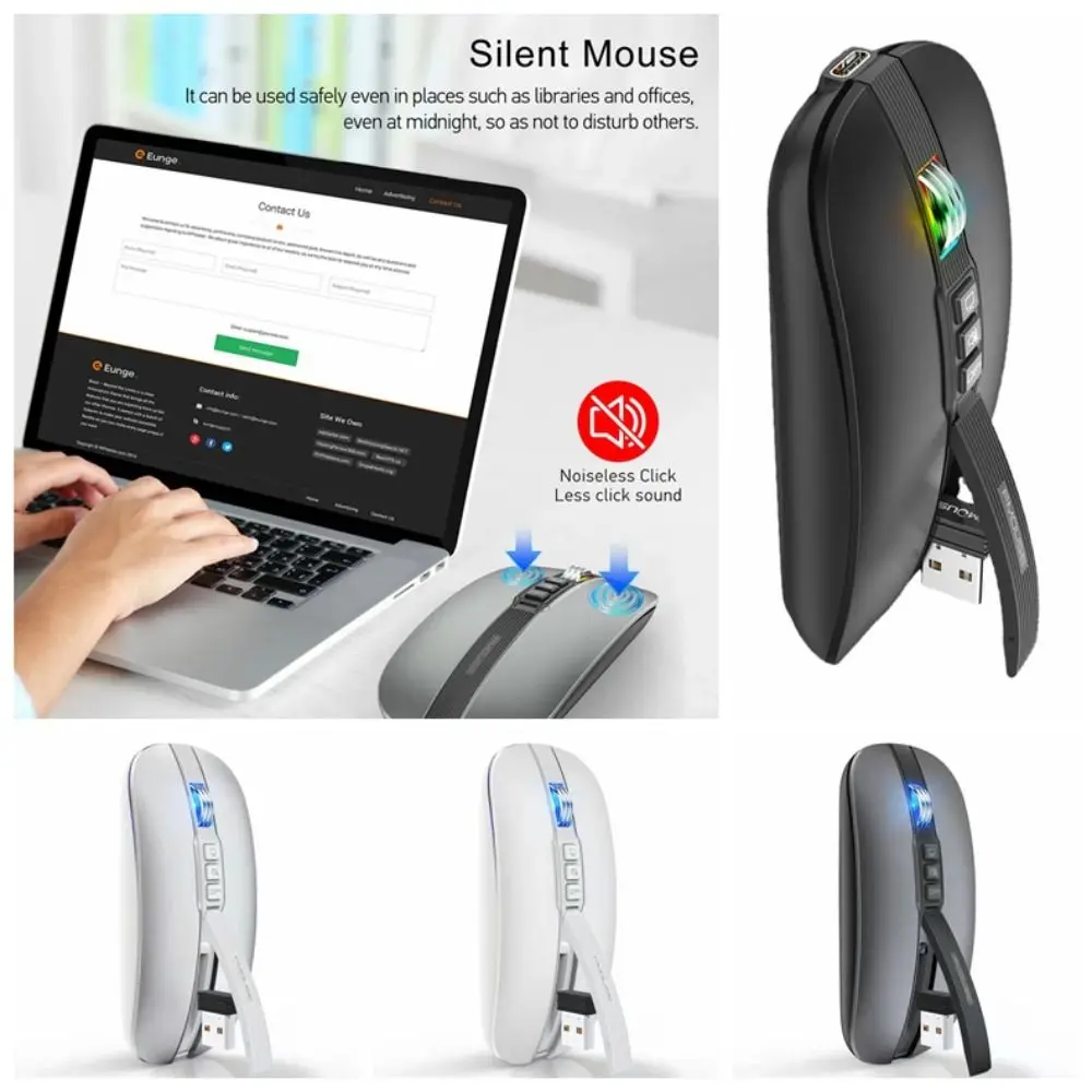 Bluetooth Compatible Bluetooth 2.4GHz Wireless Mouse Wireless ABS M113 Dual Mode Silent Mice with USB Receiver Ergonomic