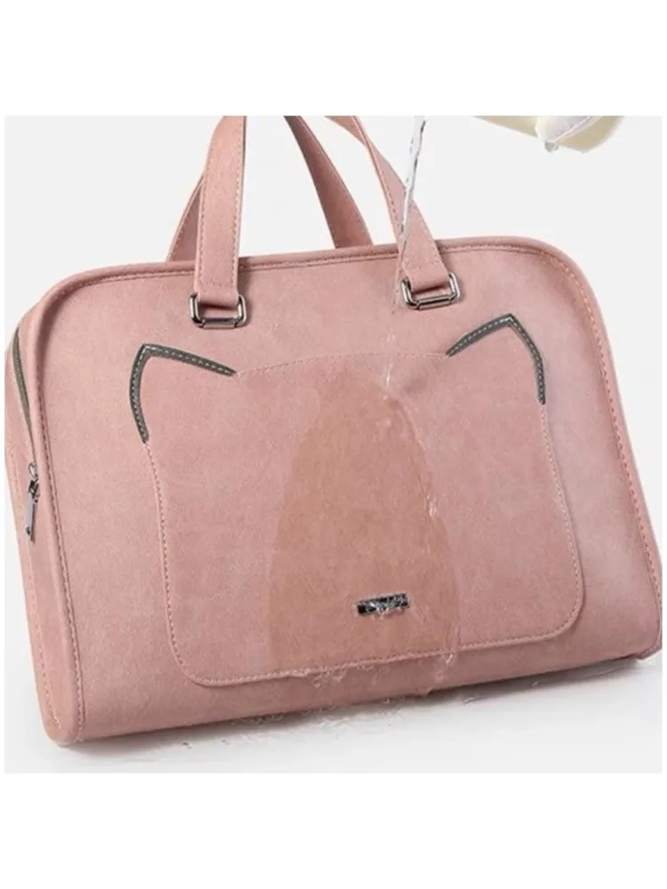 Ins Pink Laptop Shoulder Bag Sleeve Handbag Waterproof MacBook Air Pro 13.3 14 15.6 16 Inch PC Case Travel Briefcase Shockproof