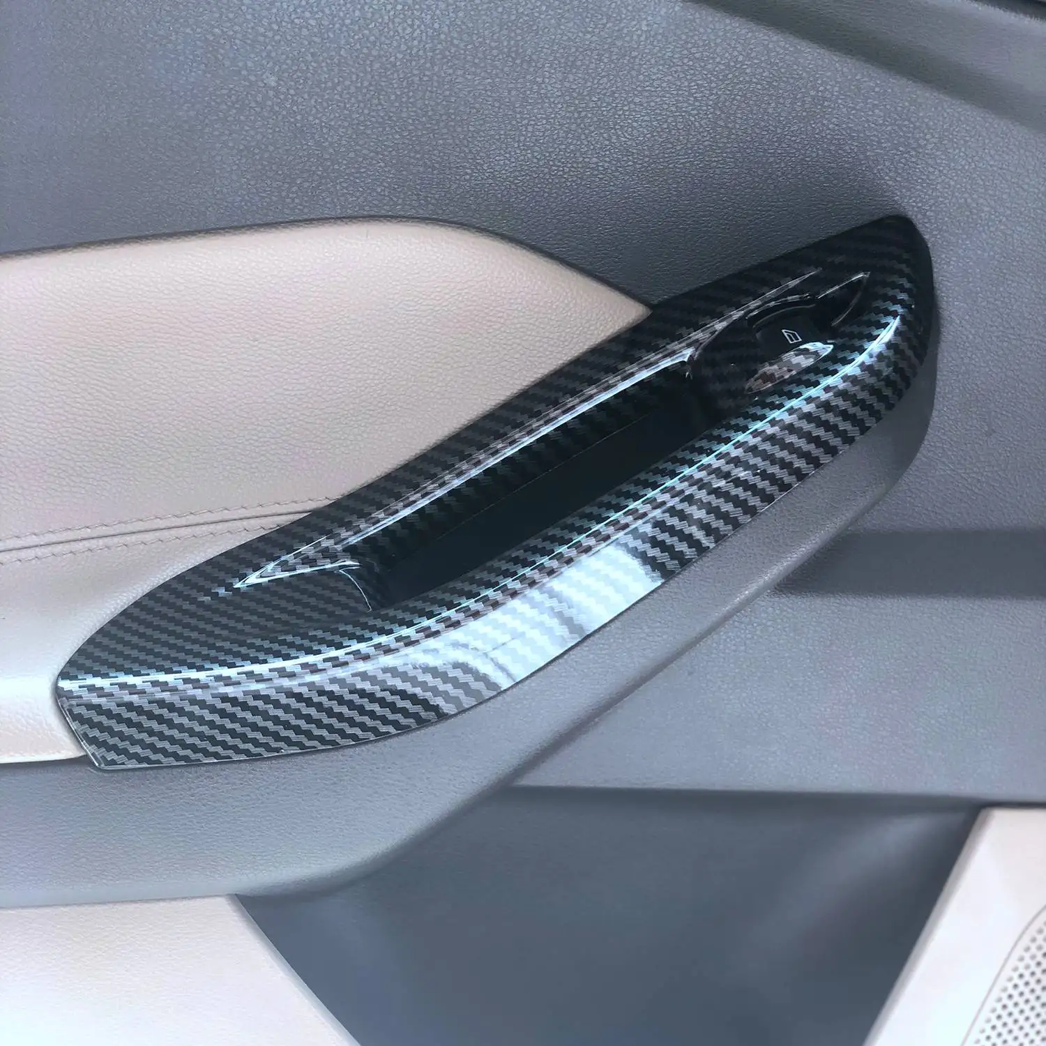 For Ford Focus 3 MK3 MK4 2009-2017 Car Door Interior Armrest Window Panel Carbon Fiber Decorative Sticker 4Pcs Top-Rated