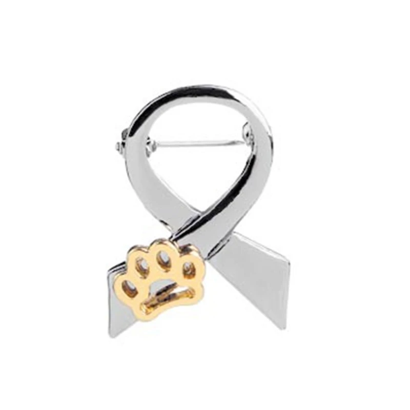 Trendy Zinc Alloy Pet Print Bowknot Tie Brooch Eye catching Animal Paw Pin Charm Drop Shipping