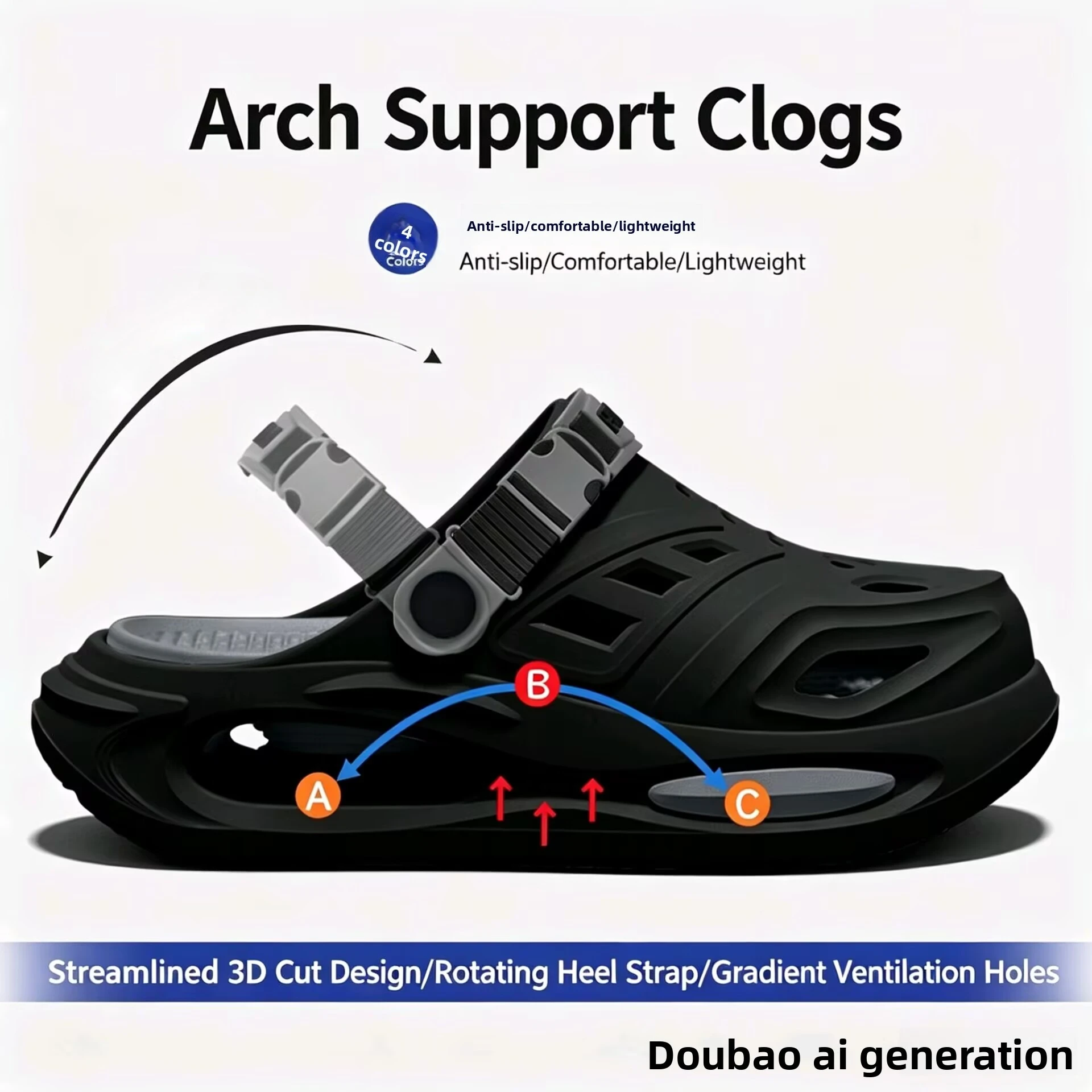Layered design with arch support for feet perforated shoes for men new style for external wear anti slipoutdoor cool mop for men