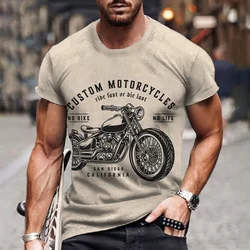 Vintage Men's T-Shirts 3d Motorcycle Printed T Shirts Motor Vehicle Graphic Tees Summer Casual Streetwear Oversized Men Clothing