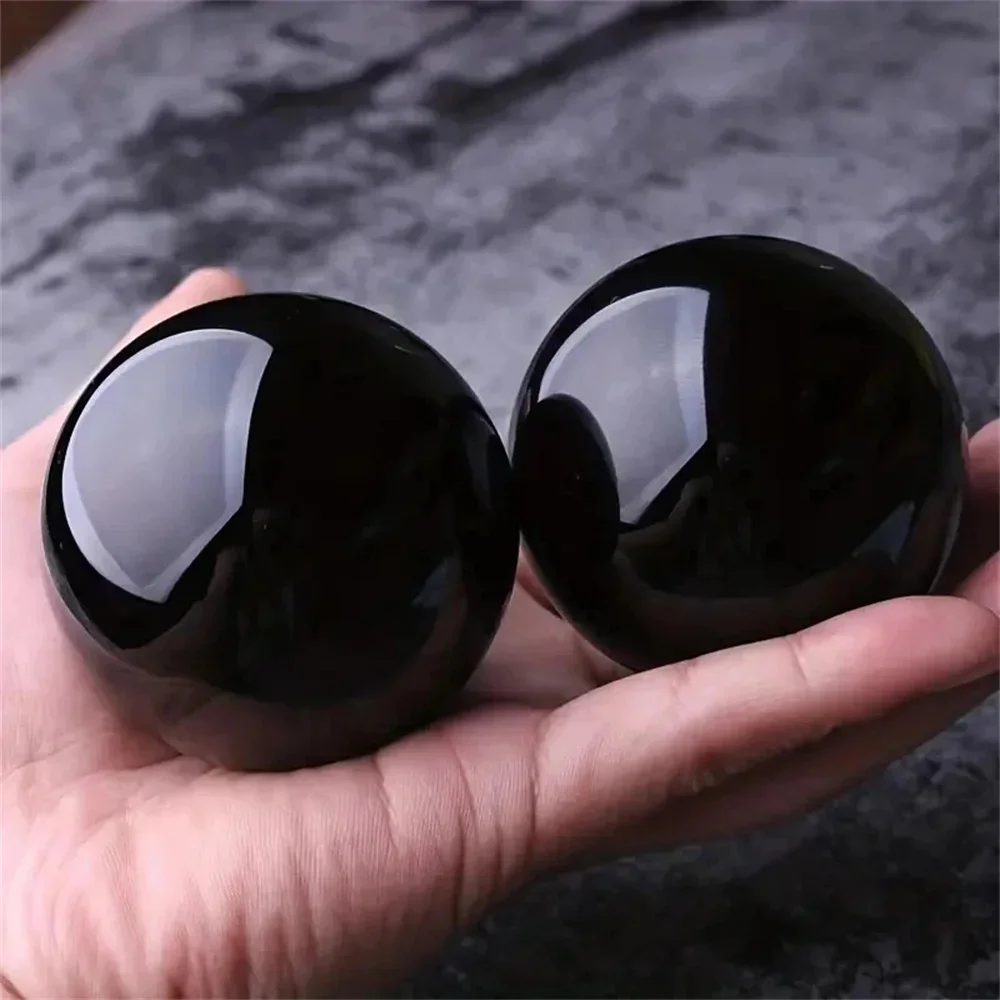 

Natural Crystals Black Obsidian 20-100mm Asian Sphere Quartz Crystal Magic Ball Healing Reiki Rock Stone Collectibles Without B