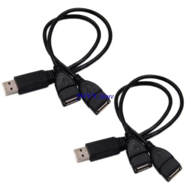 573A USB Splitter Cable USB 2.0 Male to Two USB Female Charging Data Extension Cable