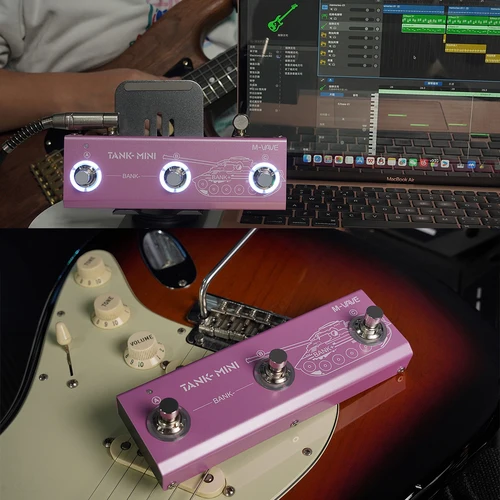 Imagen 1 del producto M-VAVE Tank Mini Multic efecto Pedal de guitarra/bajo compatible con grabación IR y OTG amplificador de cabina incorporado Mod FX efectos de retardo y de reverberación