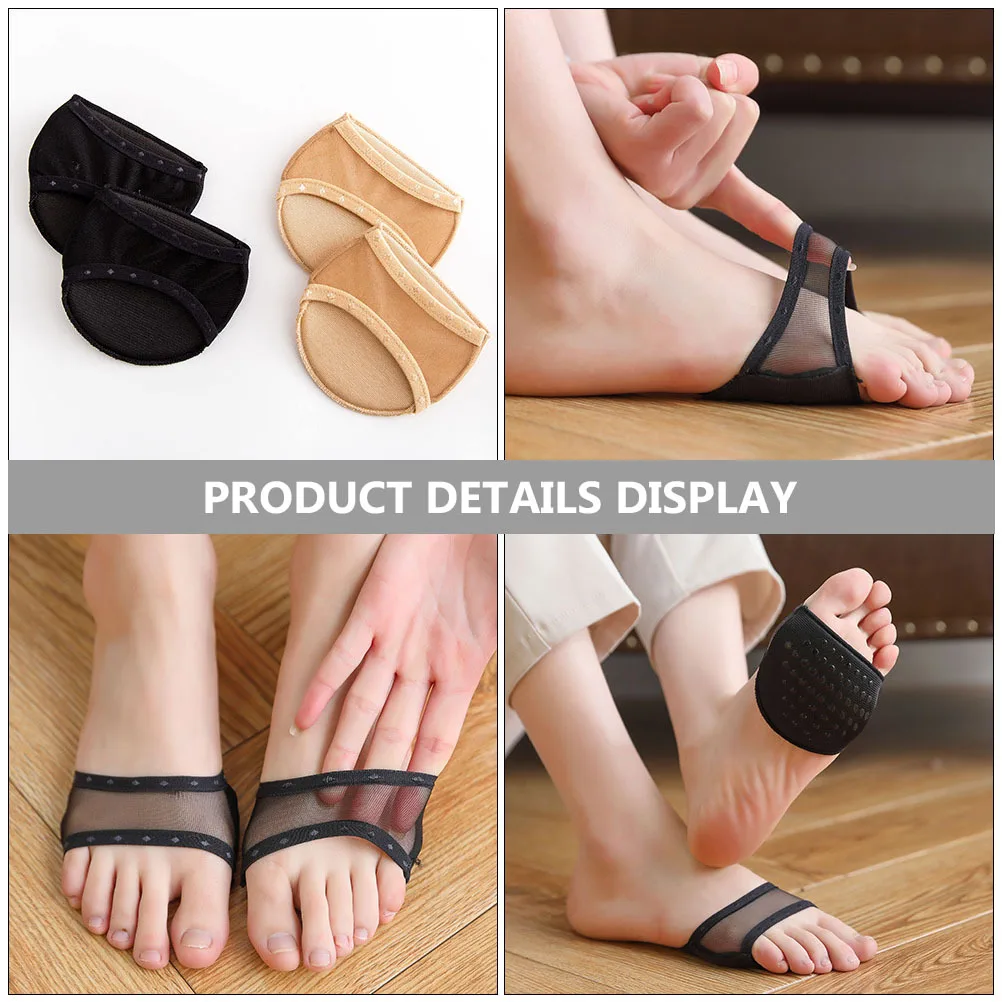 

4 пары подушечек для передней части стопы, носки, женские подушечки для ног, невидимые нескользящие подушечки для передней части стопы, сандалии на высоком каблуке