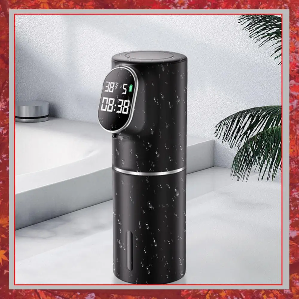 

Automatic LED 320ML Rechargeable Soap Device 5 Adjustable Levels Time Temperature Display Wall Mounted for Bathroom and Kitchen