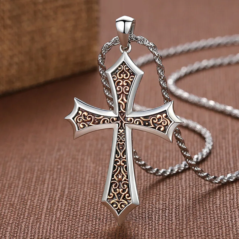 

New cross pendant men's high sense necklace men's fashion brand retro personality pendant accessories lovers