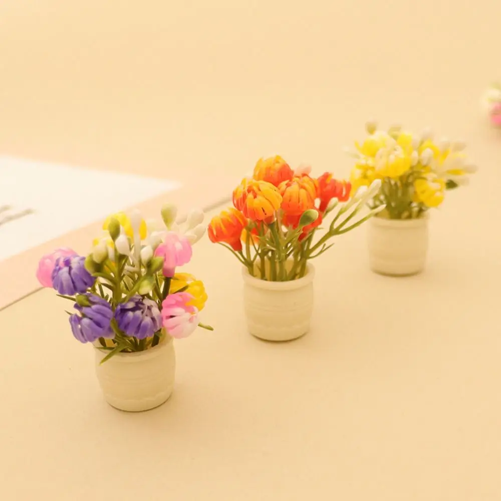

1:12 Dollhouse Miniature Simulation Vase Multistyles Mini Green Luo Plant Plastic Finished Flower Vase Potted Plant