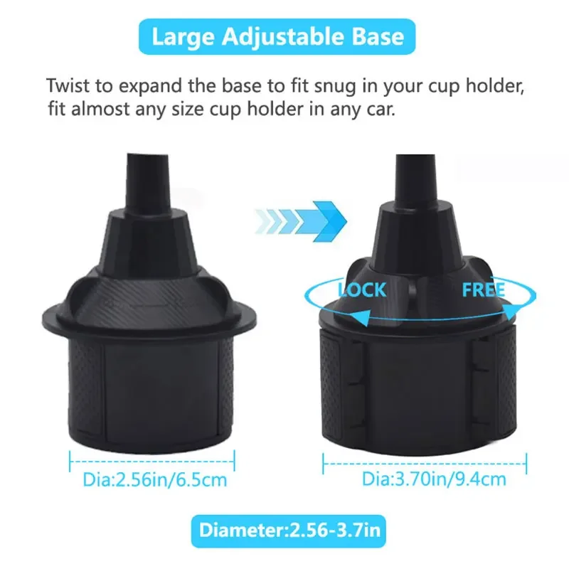 Car Cup Holder Phone Mount Adjustable SUV Truck Automobile Cup Holder Mobile Phone Cradle for Phone 12 Pro