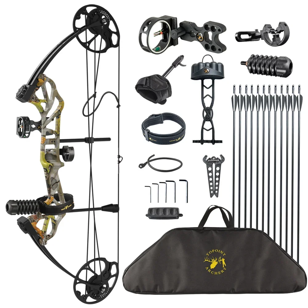 TOPOINT الرماية بدء 28 المبتدئين مجمع القوس قوس الصيد والسهم حزمة DL19-30 "DW19-70lbs قوس الرماية أطقم OEM/ODM