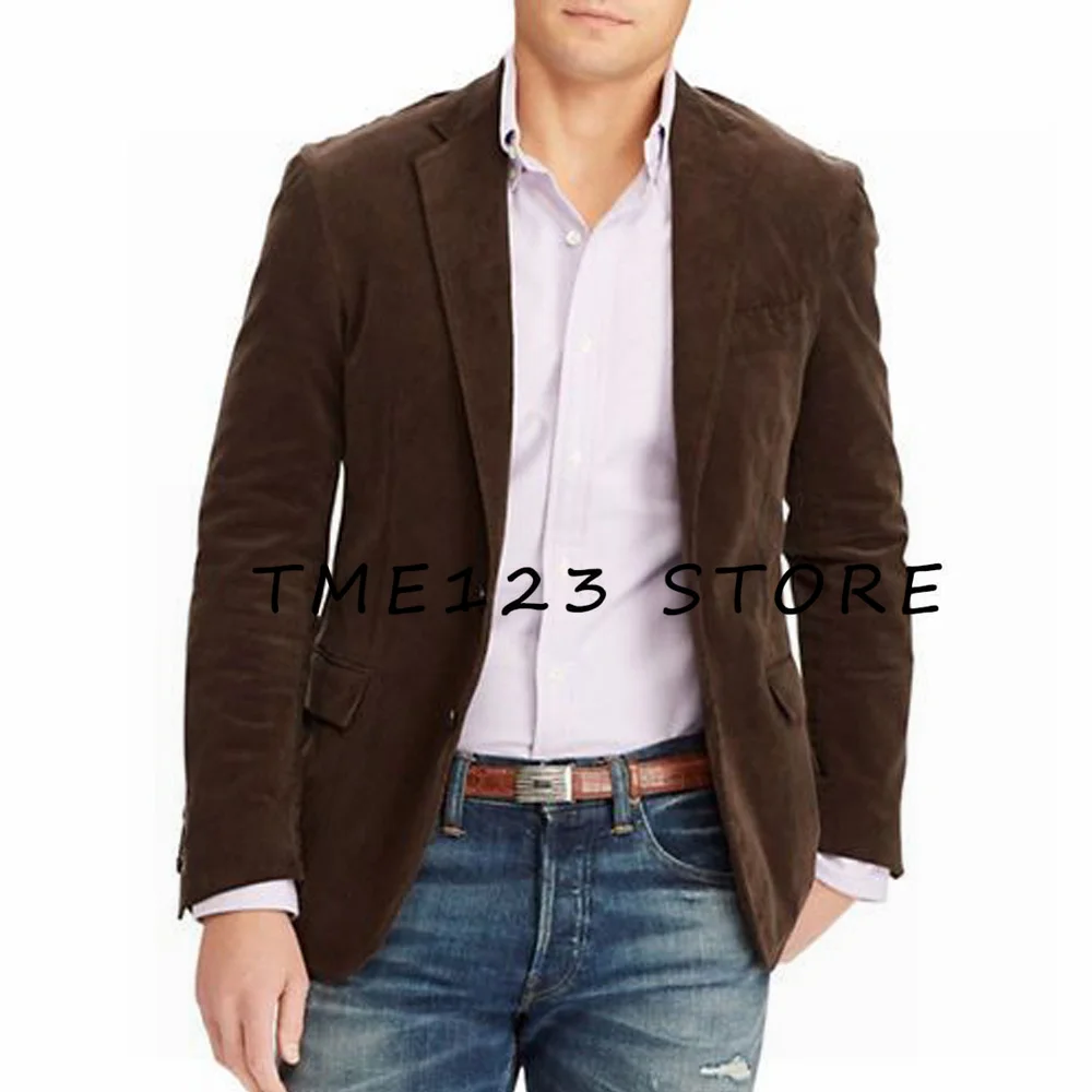 Y2k 2024 New Men's Suede Jacket Commuting Party Jacket Single Breasted V Neck Casual Winter Jackets for Men Clothing Outwear