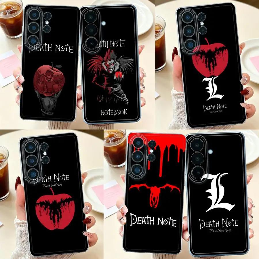 Case for Samsung Galaxy S26 Ultra S24 S23 Note 20 Ultra 10 S25 Edge S20 Plus S25Ultra S26 S21 S22 FE Phone Cover DEATH NOTE 