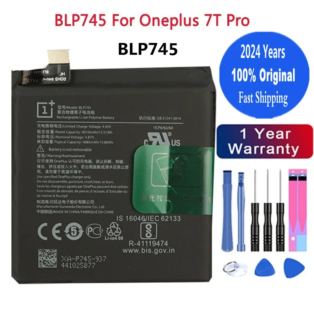 

2024 Years 4000mAh BLP745 1+ Original Battery For Oneplus 7T Pro One plus 7T Pro 7TPro Mobile Phone Bateria Battery Batteries