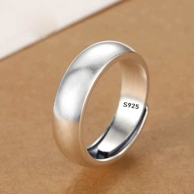 925 Sterling Silver Rings for Women Men Couple Minimalist Handmade Simple Narrow Smooth Ring Party Jewelry Gift Prevent Allergy