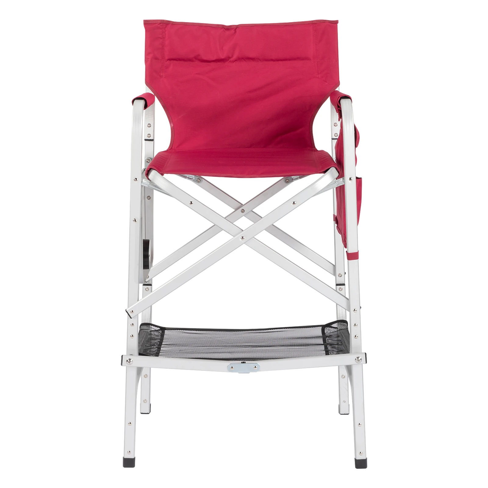 Sac de transport pour gril Oxford, chaise de directeur, 116x60x49cm, 120kg, argent, blanc, d'effets brillante, tube plat en aluminium, rose rouge