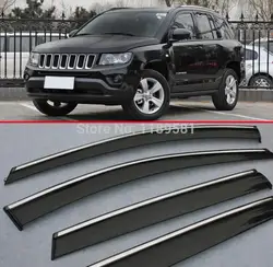 For Jeep Compass 2010 2011 2012 2013 2014 2015 Window Wind Deflector Visor Rain/Sun Guard Vent Car Accessories Stickers