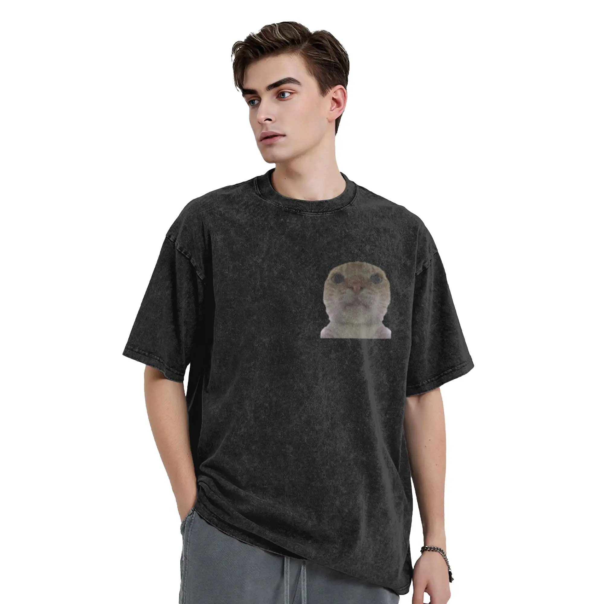 Staring Cat Classic Cool A Vintage Oversized Cotton Unisex T-Shirts