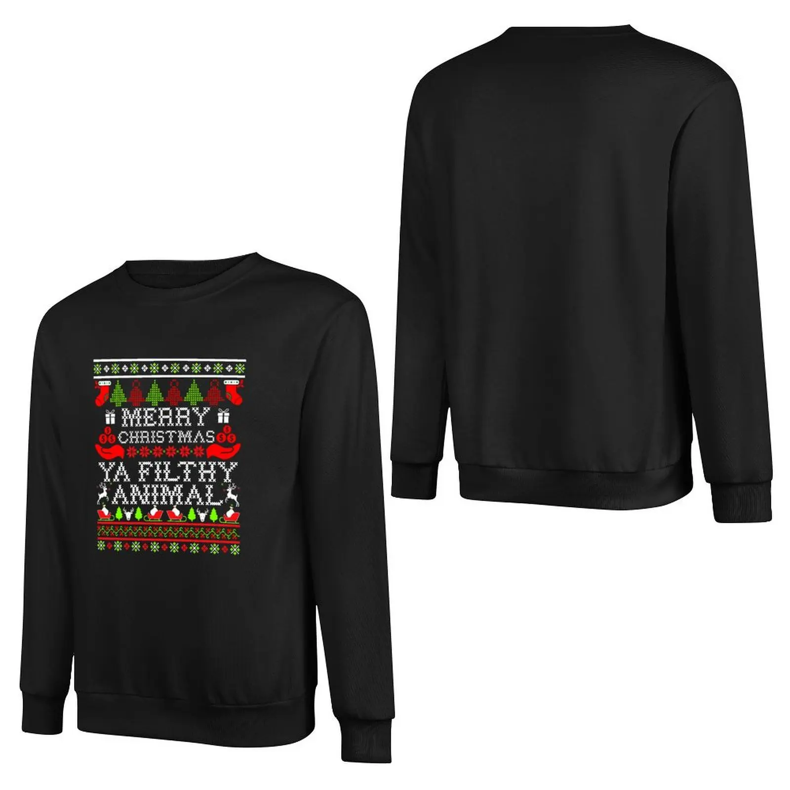 Christmas T-shirt - Merry Christmas Ya Filthy Animal Pullover Hoodie graphic t shirts men men's clothes winter man sweatshirt