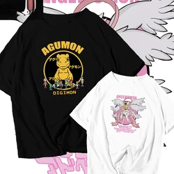 Anime Digimon Adventure Oversized T Shirt Women Men Angemon Agumon Lilimon Angewomon Summer O-neck Short Sleeve Cotton T-shirt