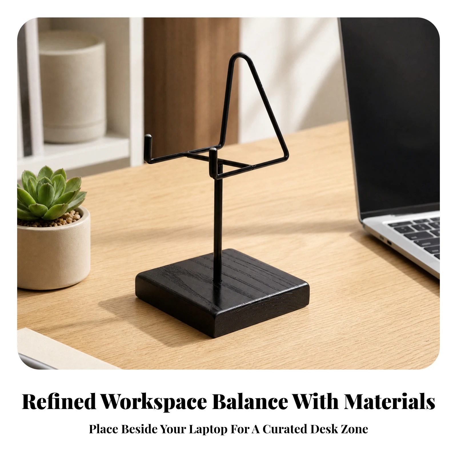 Display Stand with Wooden Base Compact Display Item Holder with Wire Frame Sturdy Safeguarding for Collectors, Shelf, Desk view 5