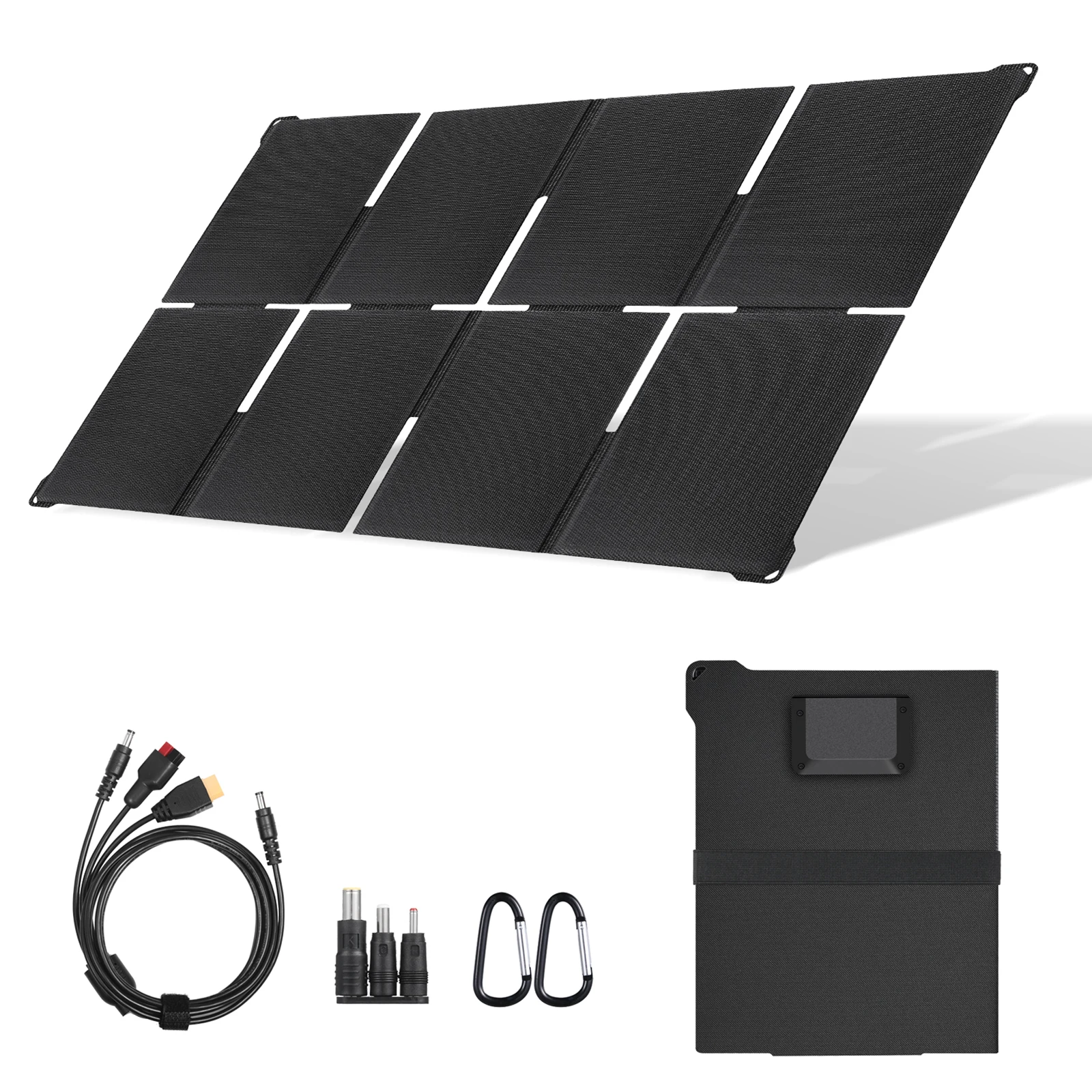 80W Solar Battery Charger 5V/12V/20V High Efficiency Outdoor Cell Phone Solar Charger for Outdoor RV Camping Off Grid Emergency