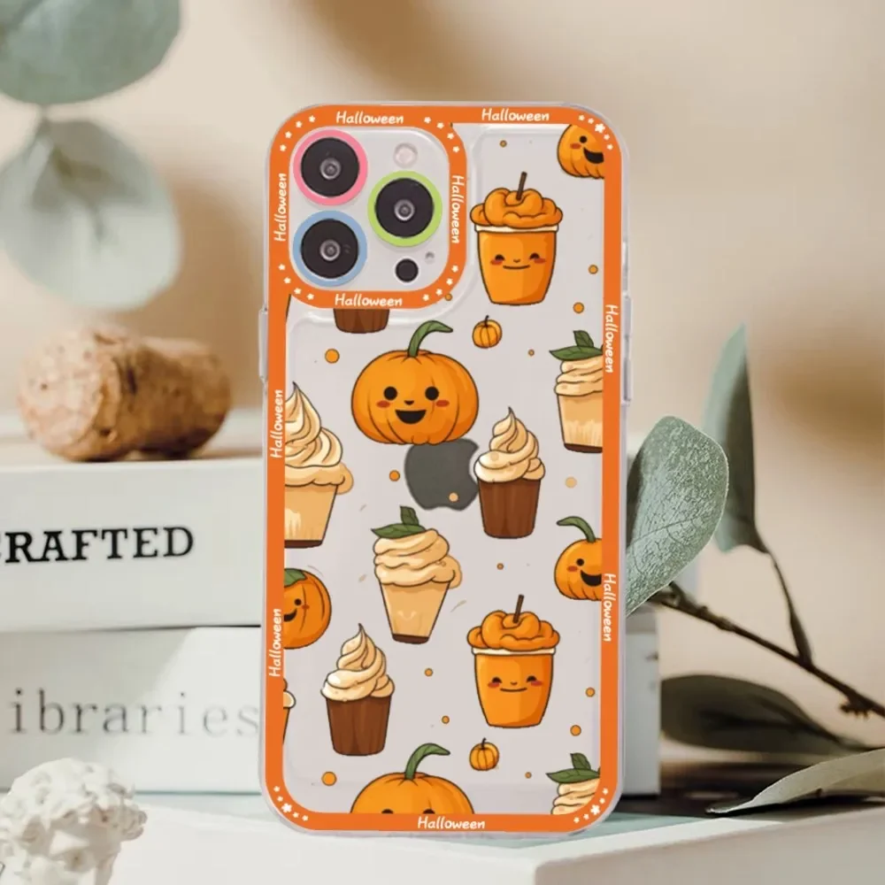 Etui na telefon Halloween do iPhone\'a 15 13 14 Pro Max XS XR 12 11 Pro 13 Mini Miękka, przezroczysta tylna obudowa