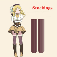 Anime Puella Magi Madoka Magica Mami Tomoe Cosplay Stockings Stripe Knee Socks Halloween Costume Accessory