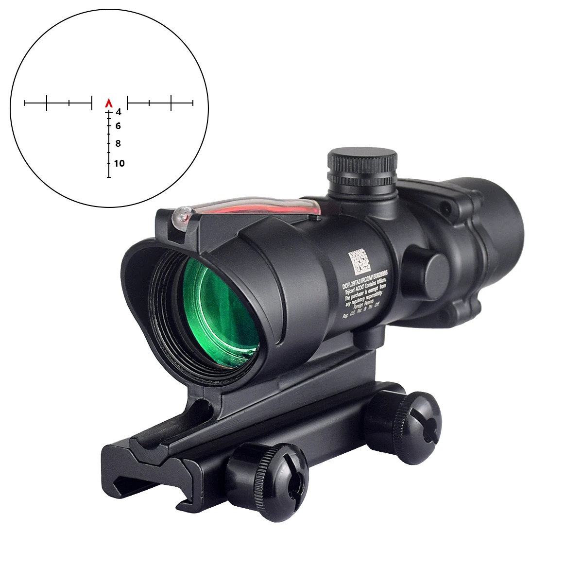 Tactical Hunting ACOG 4X32 1x32 Real Fiber Optics Red Green Illuminated Glass Etched Reticle Tactical Rifle Optical Scope Sight