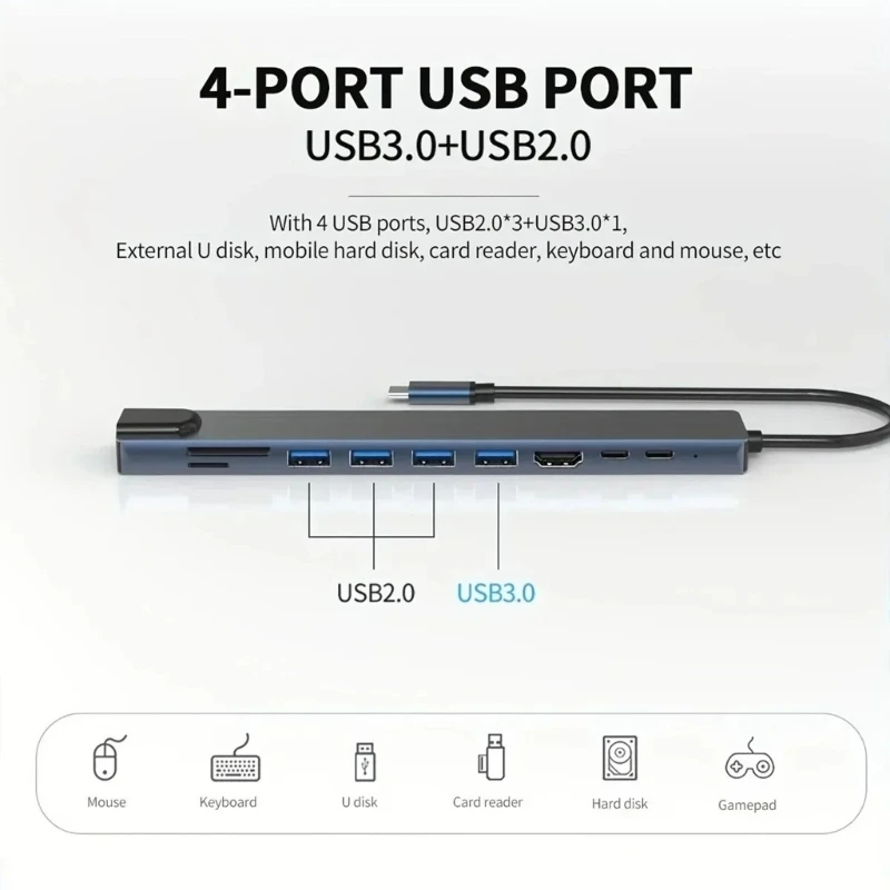 Lettore schede con porta RJ45 per docking station per laptop HDTV 4K per uso professionale