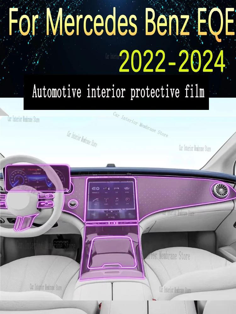 

For Mercedes Benz EQE 2022-2024 Car Gearbox Panel Film Dashboard Protective Sticker Interior Anti-Scratch Film Cover Accessories