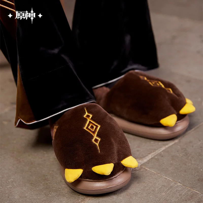 Zhongli Home Slipper Game Genshin Impact MiHoYo Official Rex Lapis Dragon Theme Impression Series Cosplay Shoes for Couple Gifts