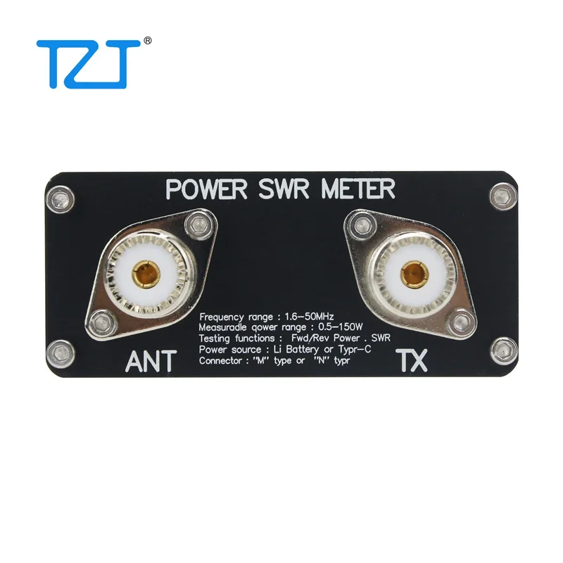Счетчик мощности SWR TZT 1,6-50 МГц, счетчик мощности SWR 0,5-150 Вт, счетчик мощности SWR, встроенный аккумулятор, OLED-дисплей