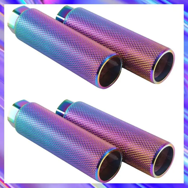 L71A 4 Pcs Aluminum Alloy Foot Stunt Peg For Bike 3/8Inch Axle Footrest-Lever Cylinder Grip Non-Slip Axle Foot Pegs