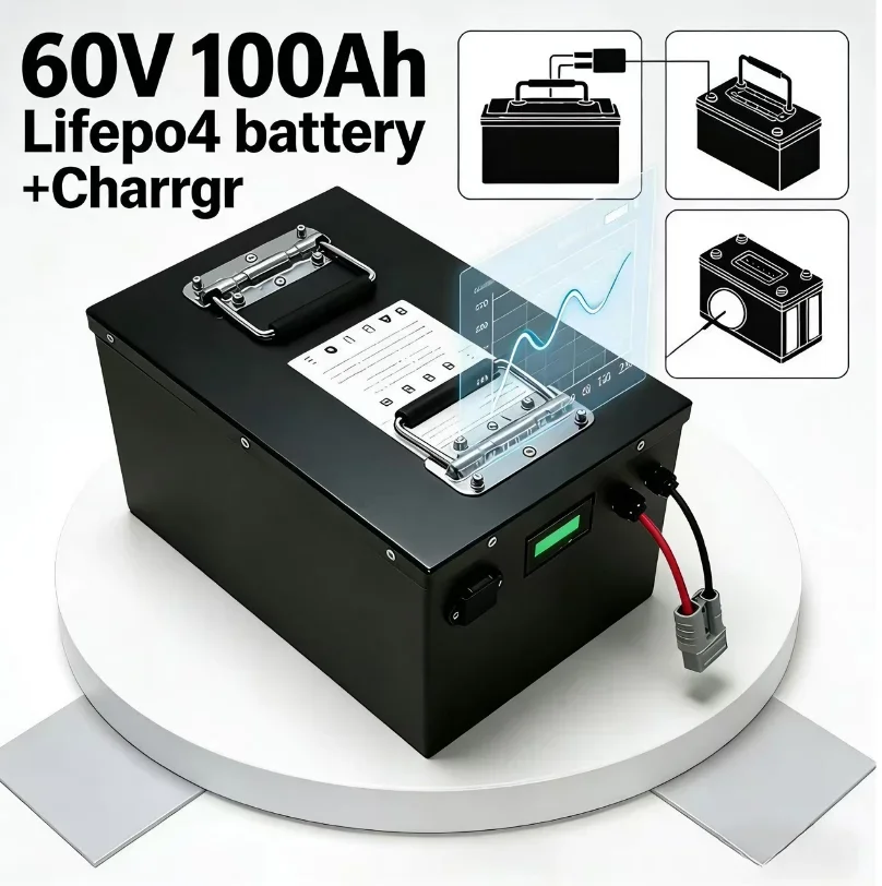 

Аккумулятор LiFePO4 60В 100Ач/120Ач/150Ач/200Ач | Bluetooth BMS 100А/150А/200А | Для гольф-каров, электромобилей, электрических трициклов и мопедов