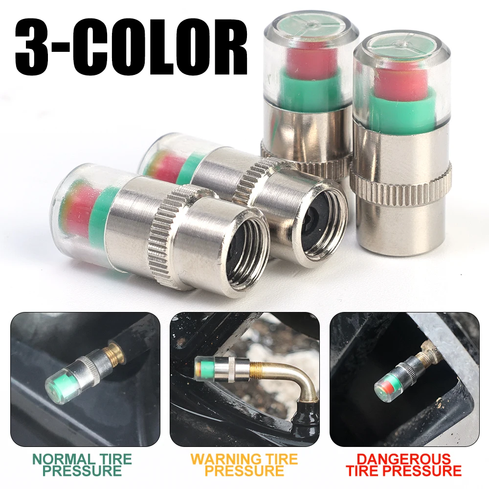 Car Tire Pressure Indicator Tire Pressure Gauge Indicator Alert Monitoring Valve Cap Sensor External Valve Detection Monito