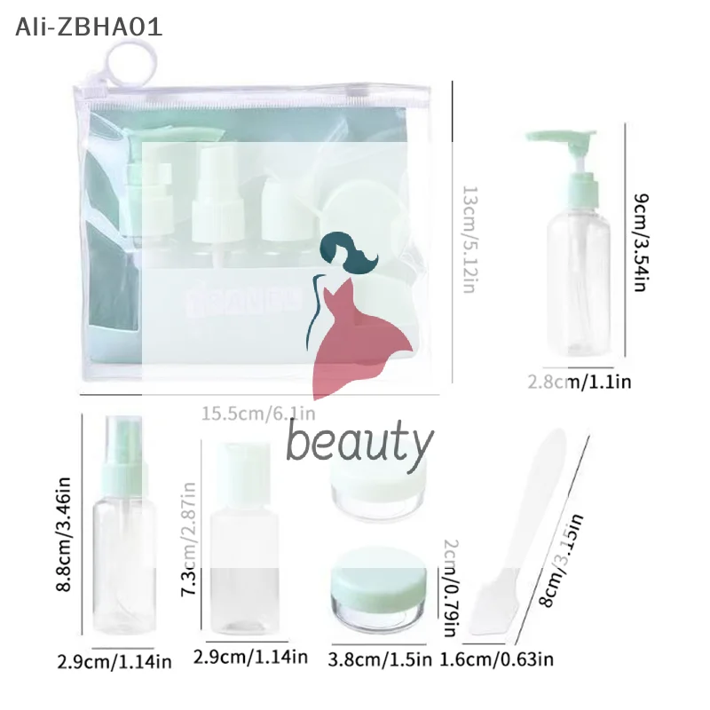 6Pcs Empty Cosmetic Lotion Toner Spray Shampoo Essentials Cream Travel Size Bottles Kit Leak Proof Portable Toiletry Containers