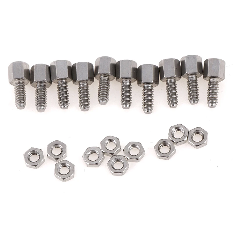 10Sets 5+7mm Header Plate Bracket Stud Bolt & Nut Nuts Screw D-Sub VGA Serial