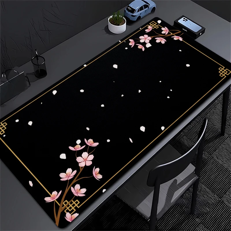 

Японский коврик для мыши Cherry Blossom с прошитым большим ковриком для мыши XXL, коврик для клавиатуры, подходящий для офисных и игровых соревнований