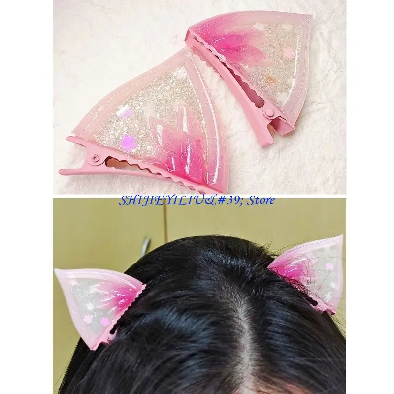E21F Cats Ears and Bear Ears Mold for DIY Frame Mold Crafts Hair Accessories 2-piece Set