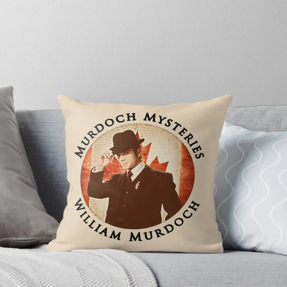 Murdoch Mysteries William Murdoch with Vintage Effect Throw Pillow Room decorating items Pillows Aesthetic Cushions Cover pillow