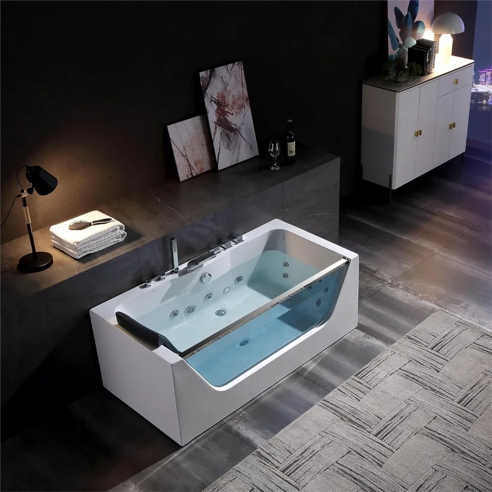 Family whirlpool tub, Jet tub, 11 nozzles, hydromassage, home freestanding bathtub, comfortable feeling